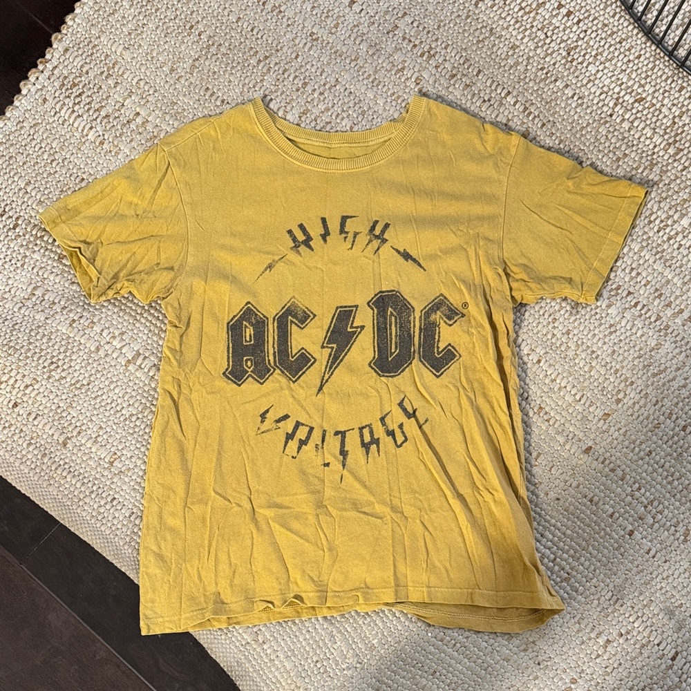 AC/DC Mustard Graphic Tee | Size XS